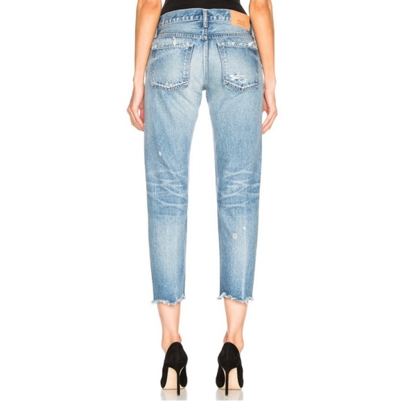 MOUSSY VINTAGE KELLEY TAPERED STRAIGHT DISTRESSED RAW-HEM ANKLE JEANS Sz26 - Picture 7 of 13